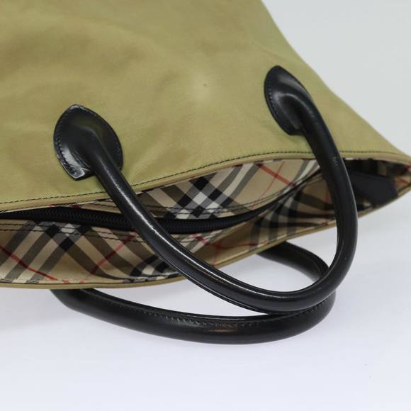 BURBERRY Nova Check Blue Label Hand Bag Nylon Beige Auth bs16350 - Picture 7 of 16